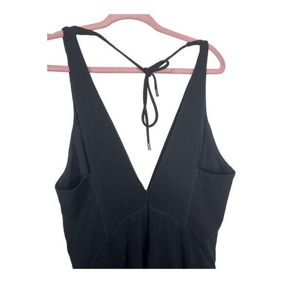 Free People Women's Plunging Neckline Troublemaker Romper Black Size 4 NWOT - Picture 4 of 8